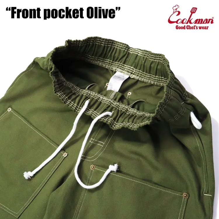 Cookman Chef Short Pants - Front pocket : Olive