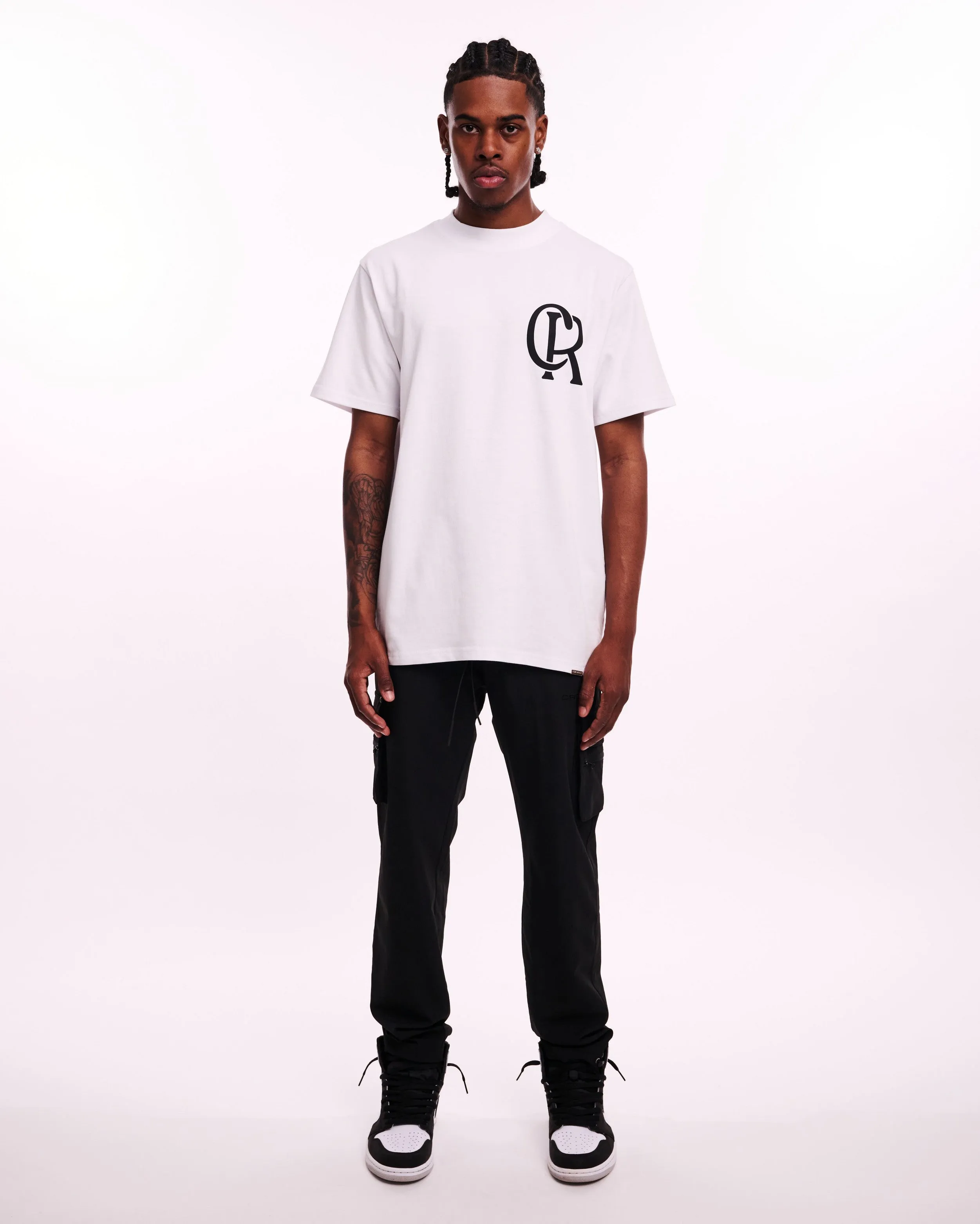 CROYEZ INITIAL T-SHIRT - WHITE/BLACK