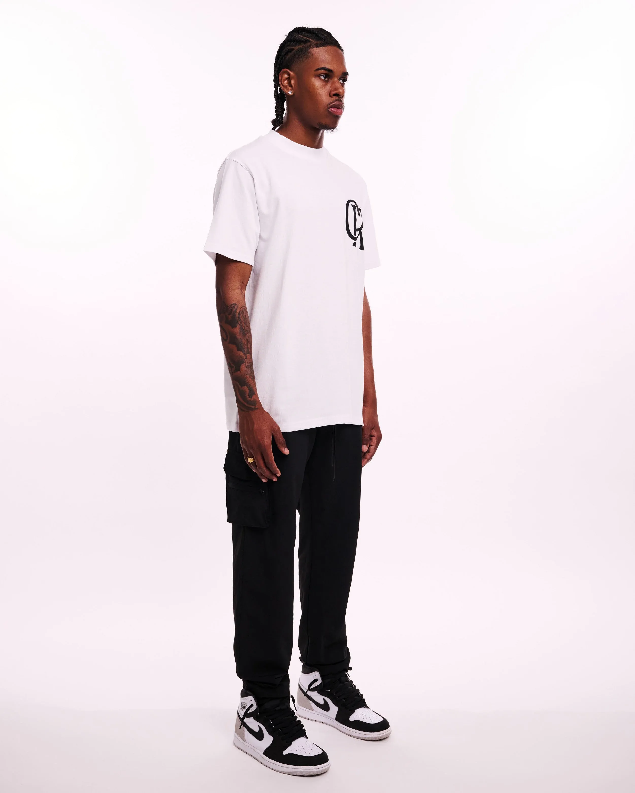 CROYEZ INITIAL T-SHIRT - WHITE/BLACK