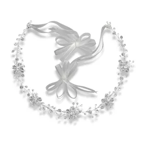 Crystal Bead Flowers Bridal Headband