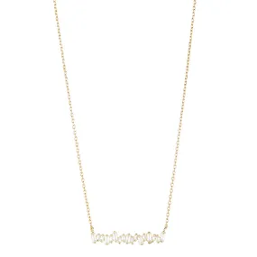 CZ Baguette Bar Necklace