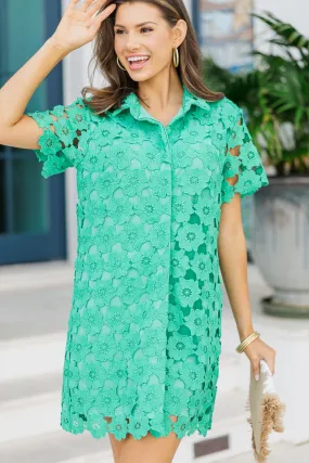 Daily Reminder Kelly Green Crochet Dress