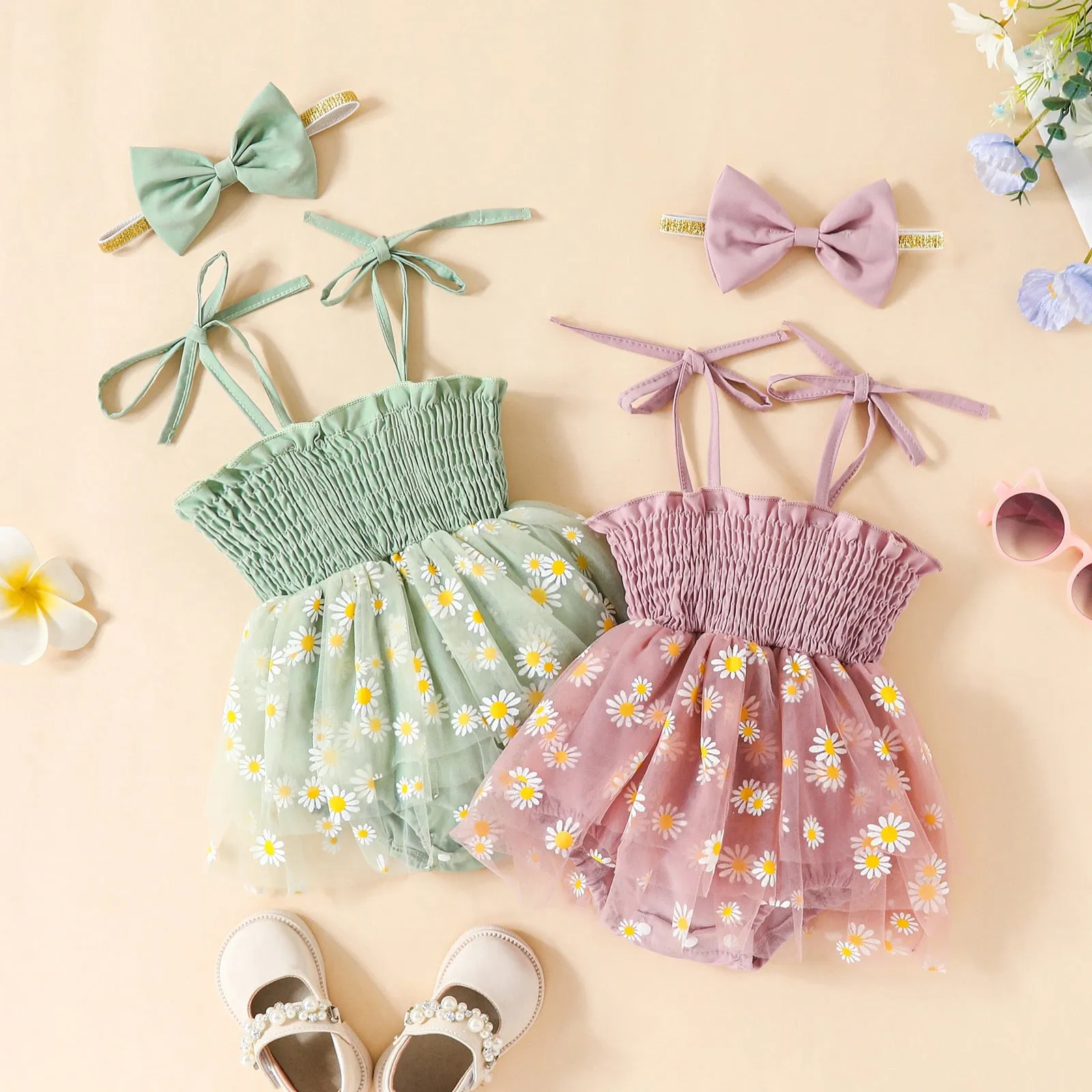 DAISY Smocked Romper Dress