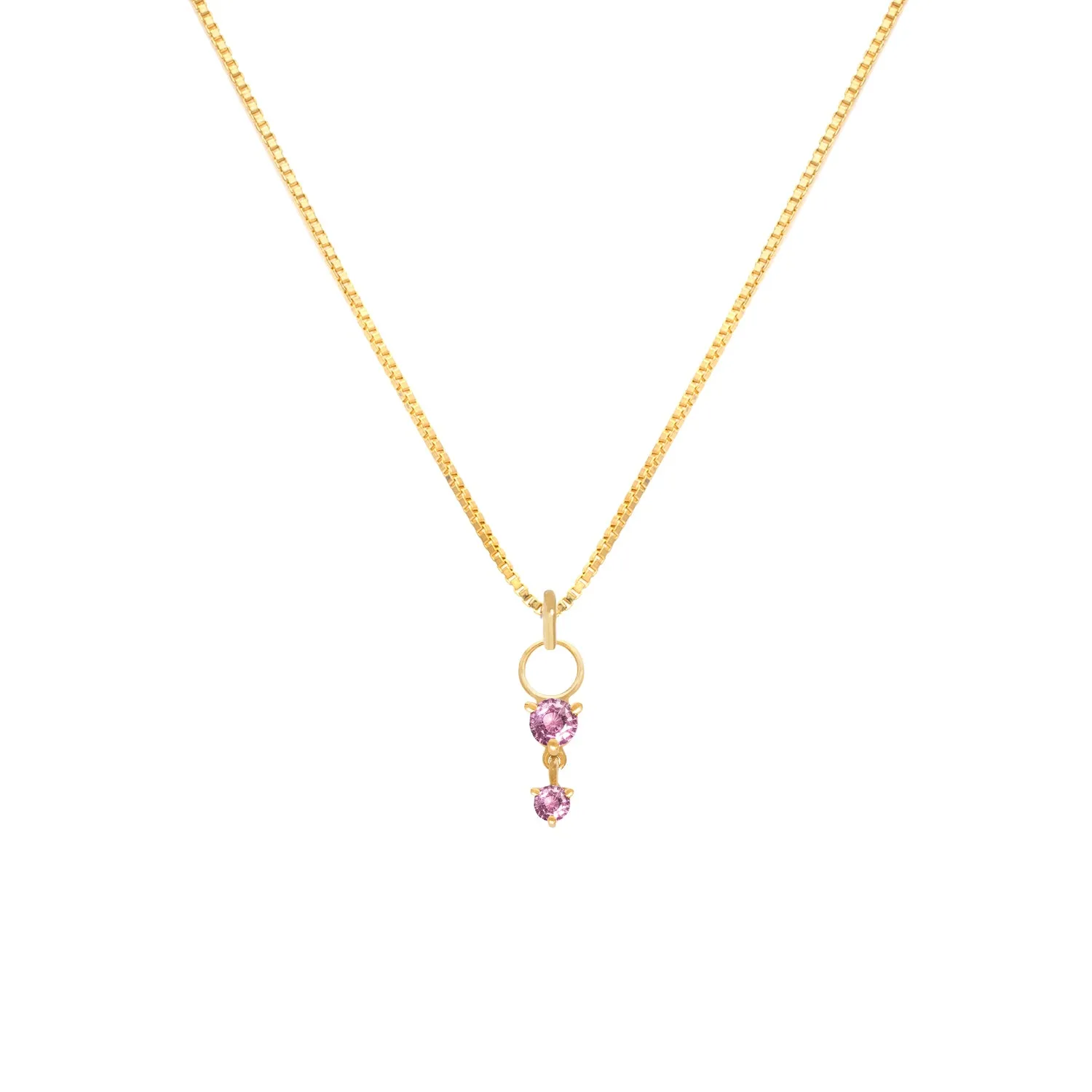 Deux Drop Necklace | Pink Sapphire