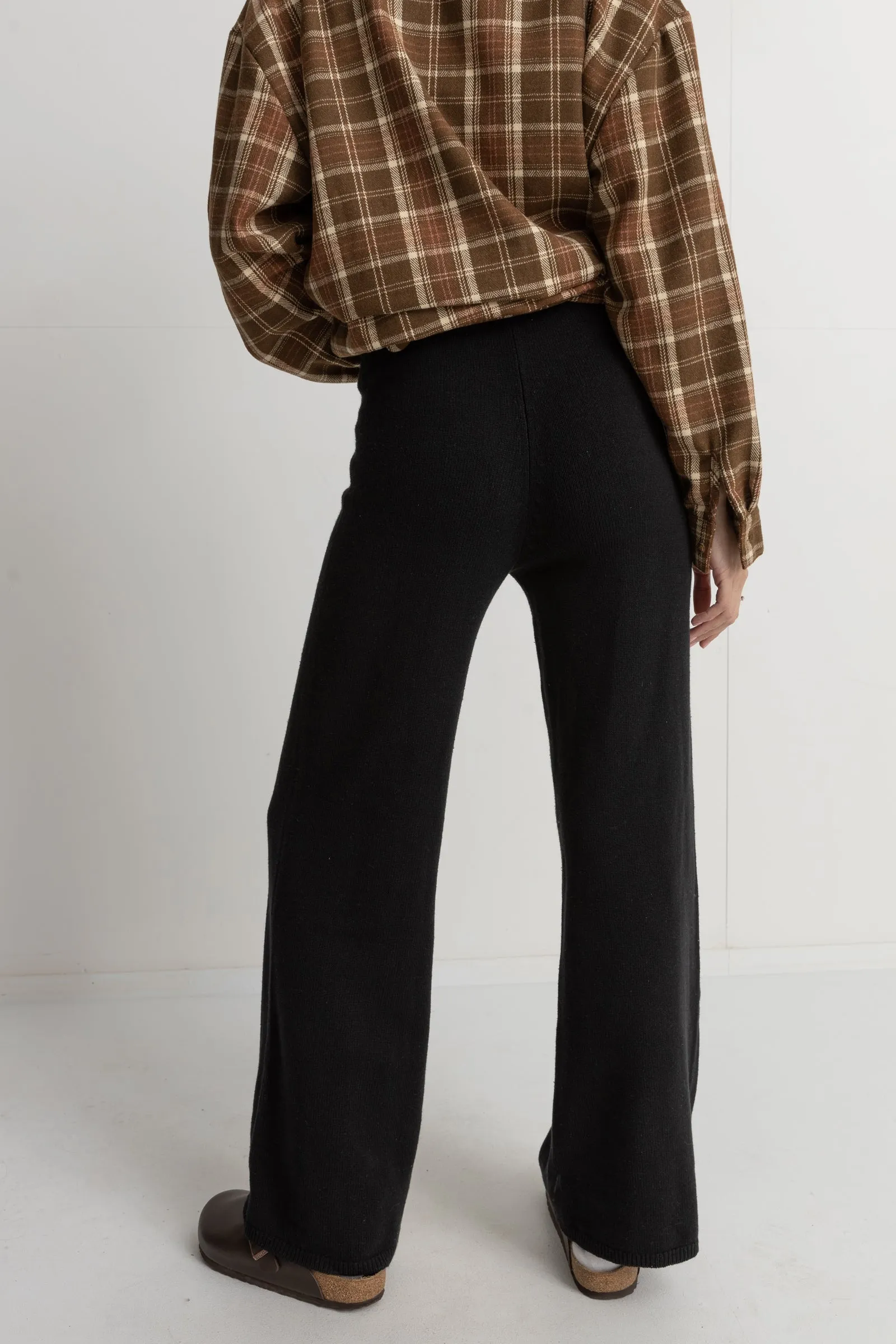 Dune Wide Leg Knit Pant Black