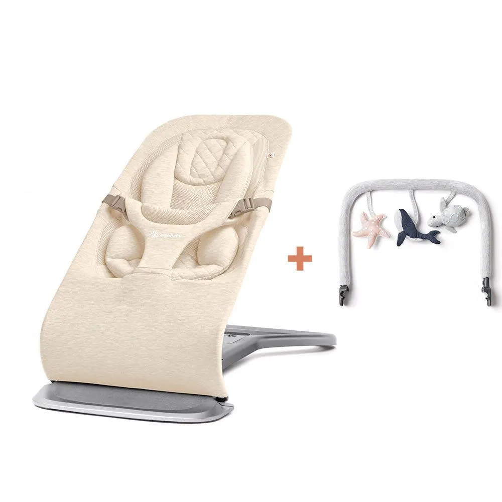 Ergobaby Evolve Bouncer with Toy Bar - Cream