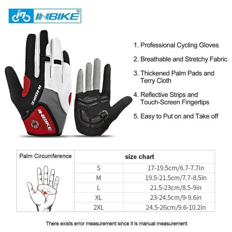 Full Finger Cycling Gloves MTB Bike Bicycle Equipment Riding Outdoor Sports Fitness Touch Screen GEL Padded Accessories