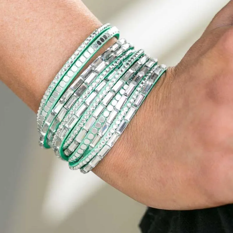 Gimme Some Sugar Green Snap Wrap Bracelet