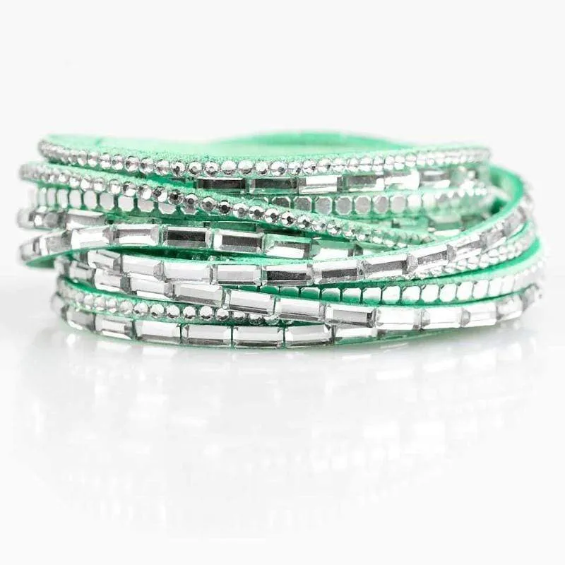 Gimme Some Sugar Green Snap Wrap Bracelet