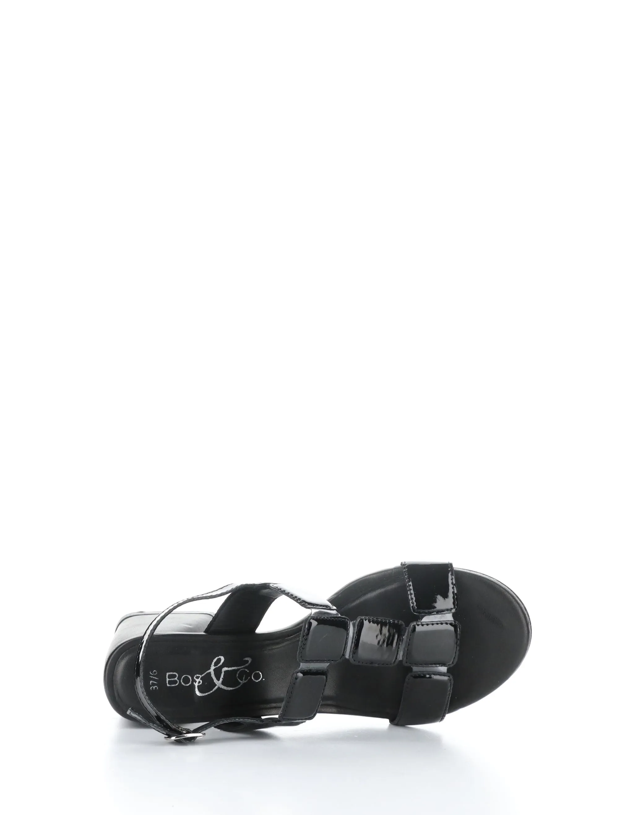 GLOW BLACK Buckle Sandals