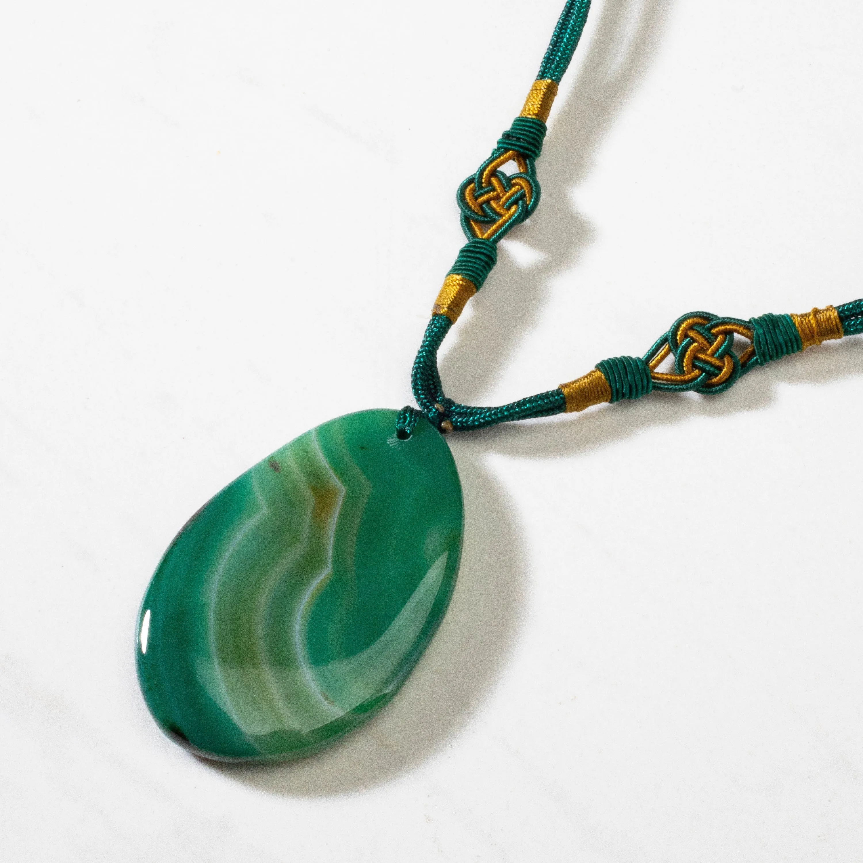 Green Agate Geode Slice Necklace