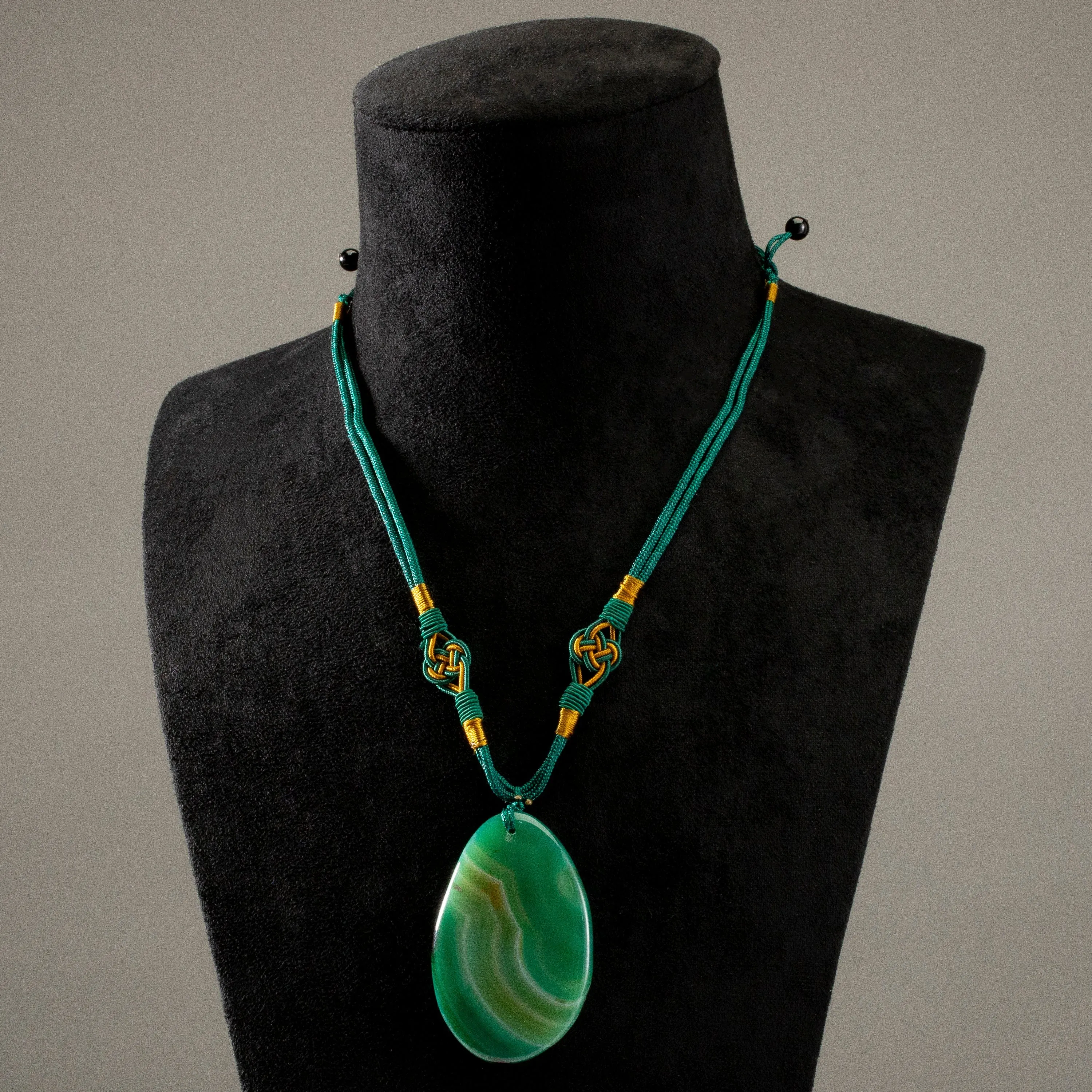 Green Agate Geode Slice Necklace