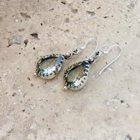 Green Amethyst Teardrop Rana Earrings