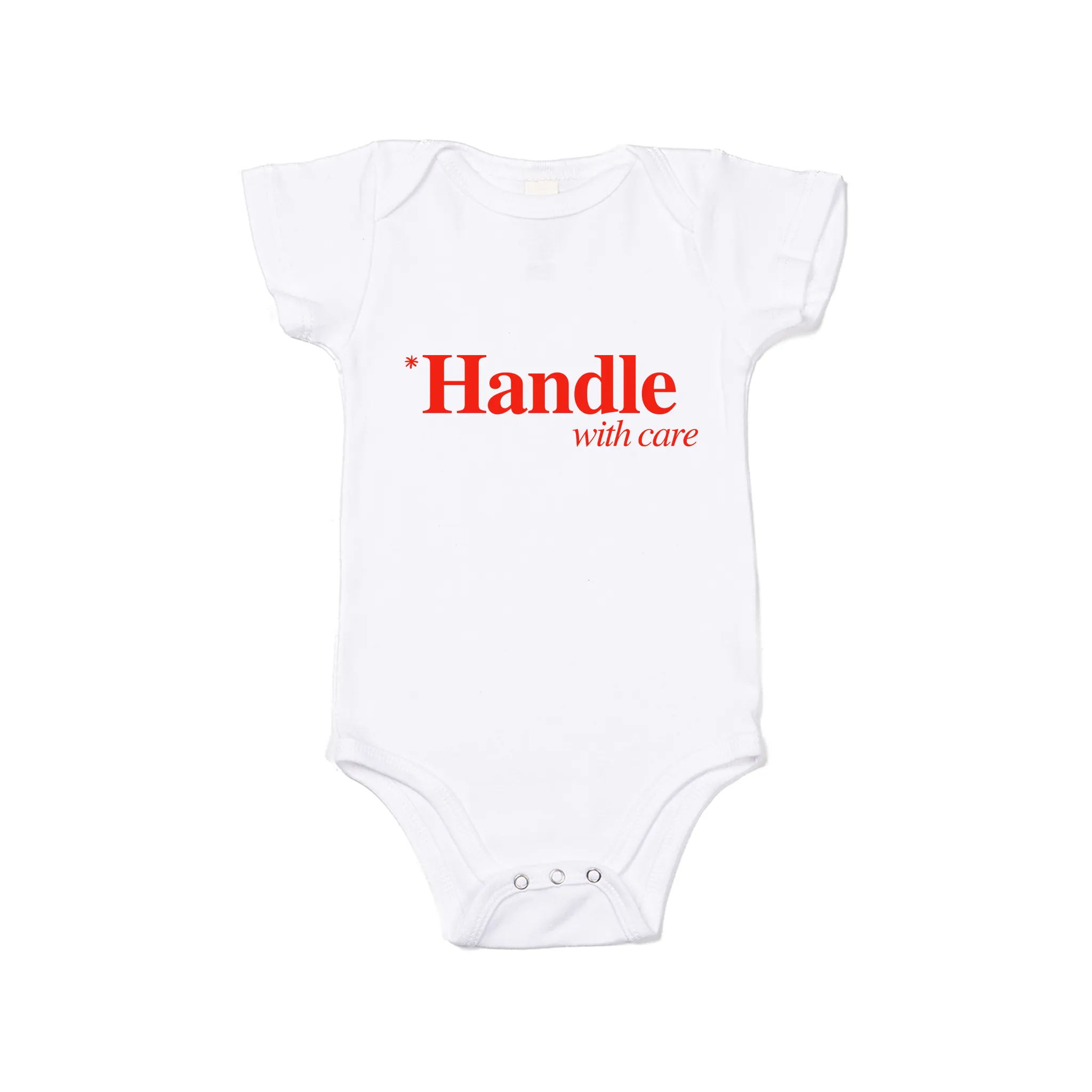 *Handle With Care - Bodysuit (White, Short Sleeve)