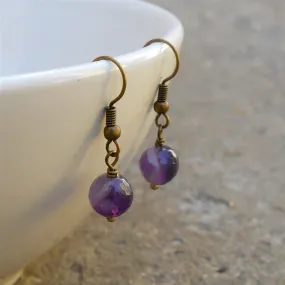 Healing, Genuine Amethyst Gemstone Earrings