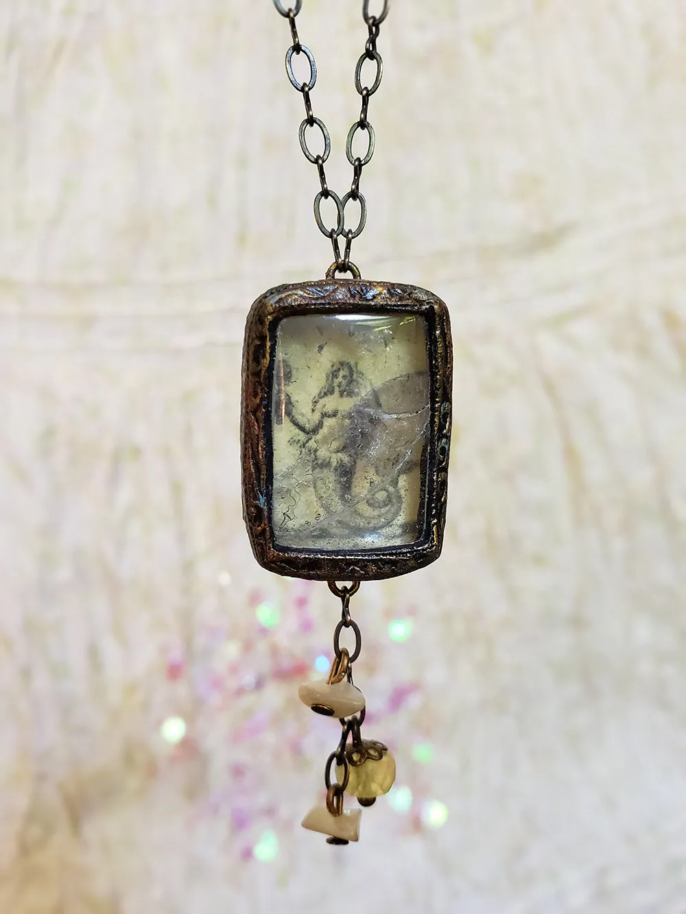 Heraldic Mermaid Pictorial Shrine Amulet