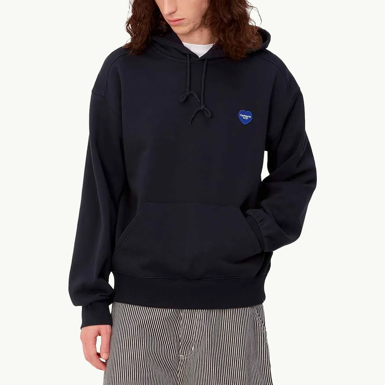 Hooded Heart Patch Sweat - Dark Navy