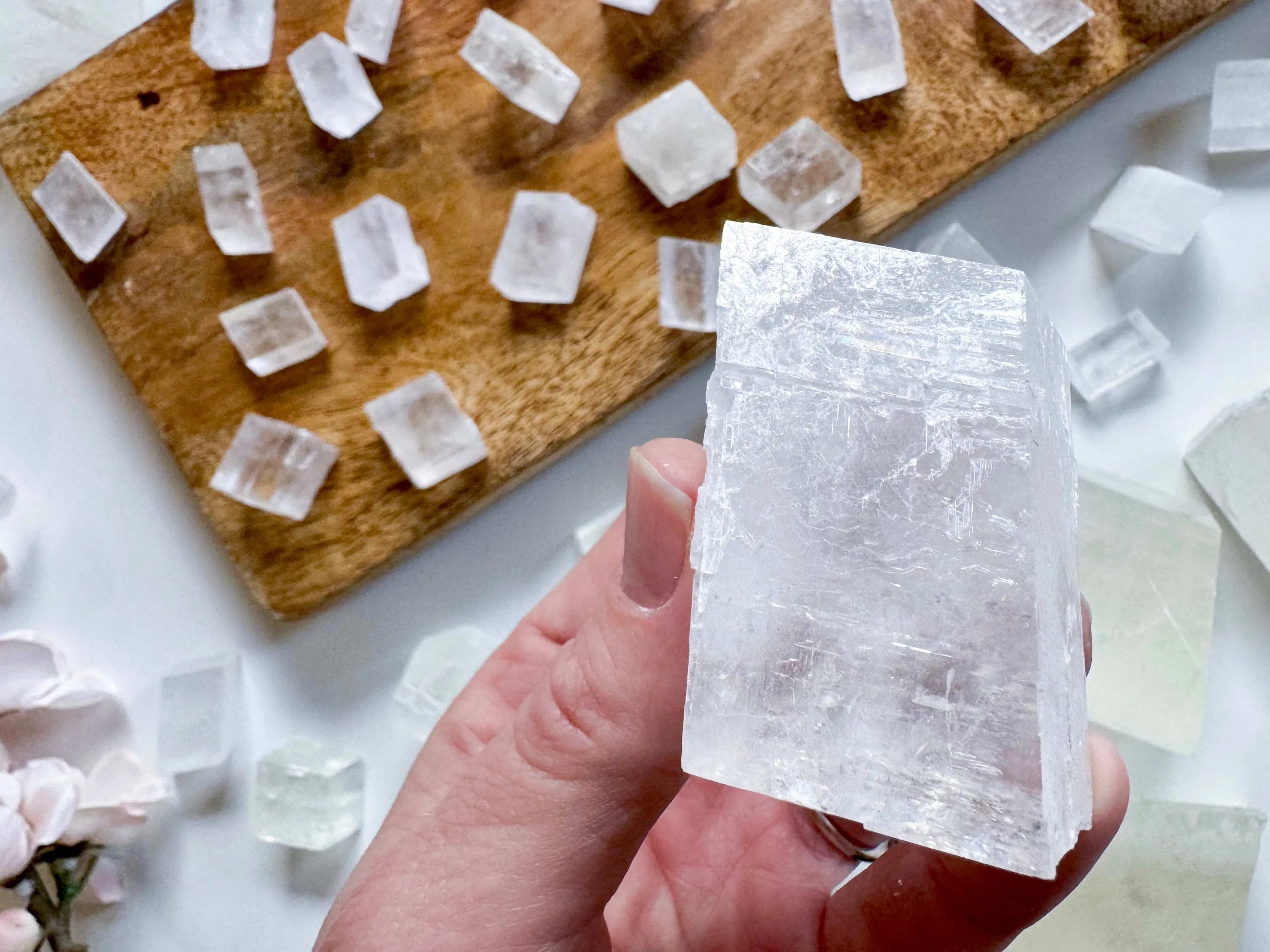 Ice Optical Calcite Rhombus Cube || Mexico