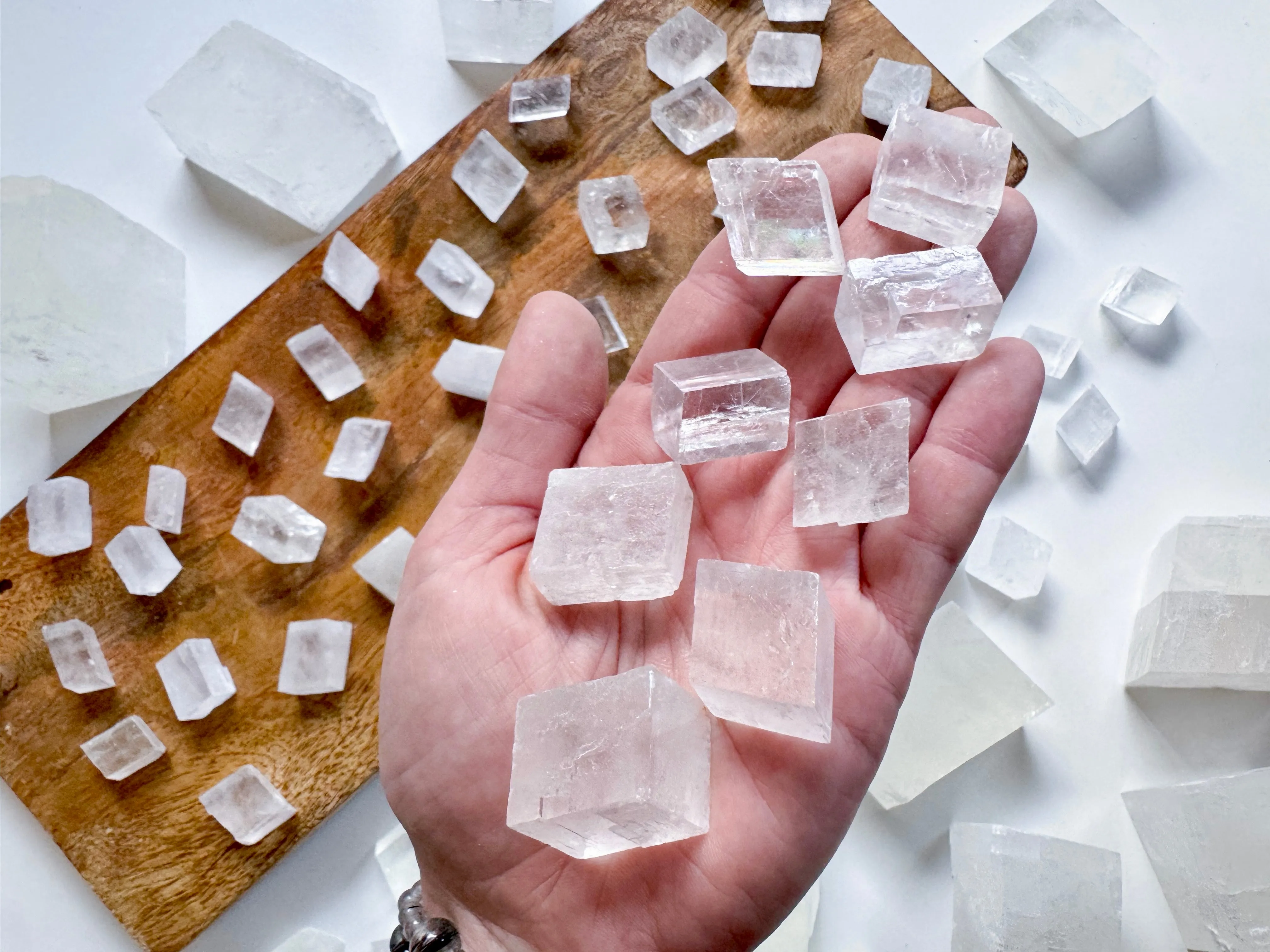 Ice Optical Calcite Rhombus Cube || Mexico