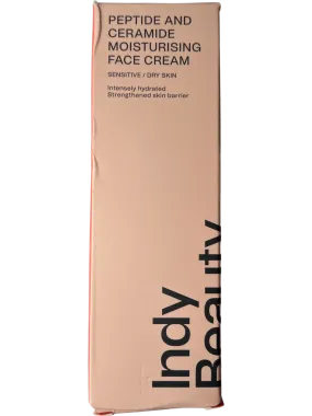 Indy Beauty Pink Peptide and Ceramide Moisturising Face Cream Sensitive Dry Skin 50ml