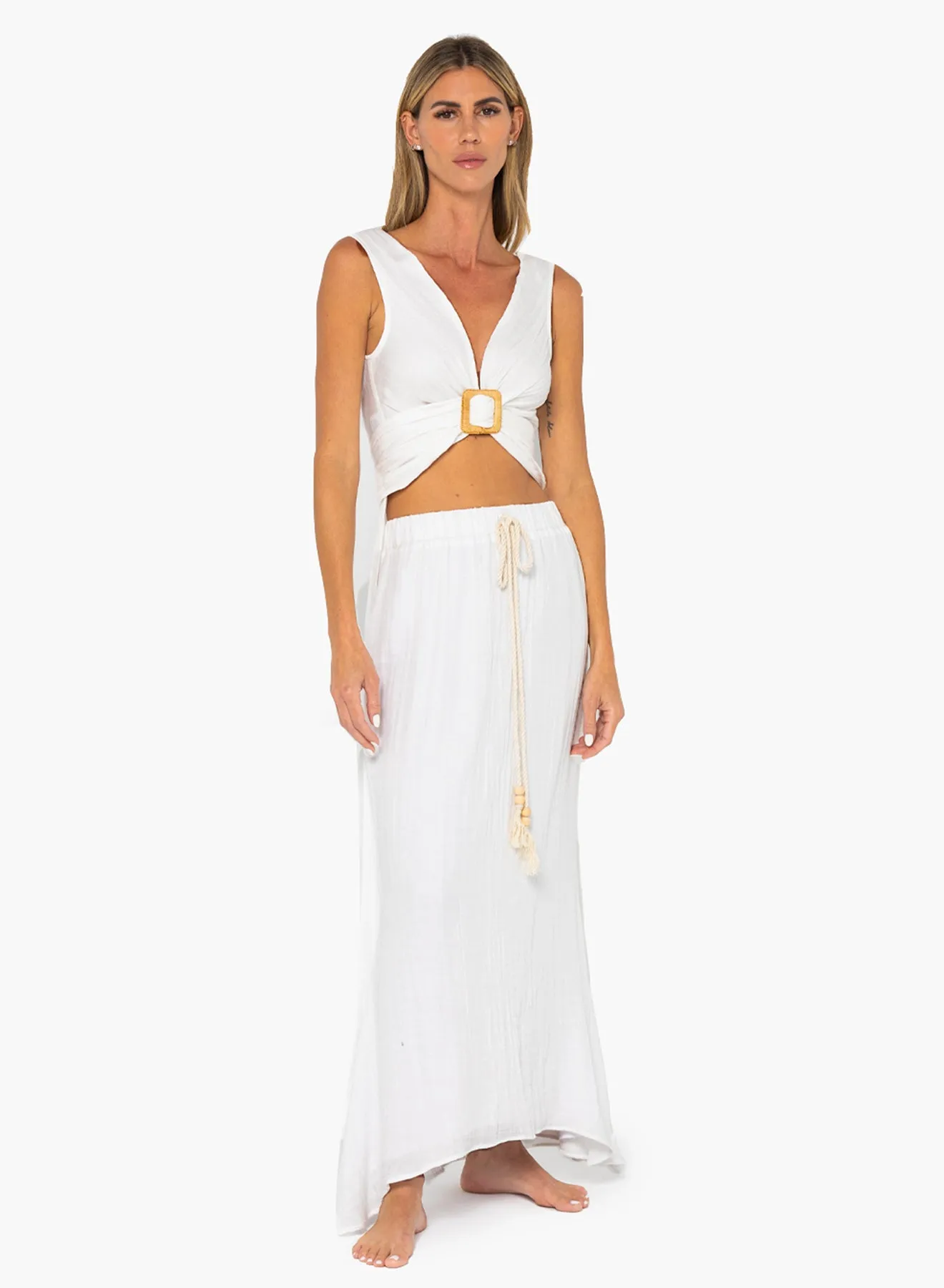 Just Bee Queen - Havana Maxi Skirt - White