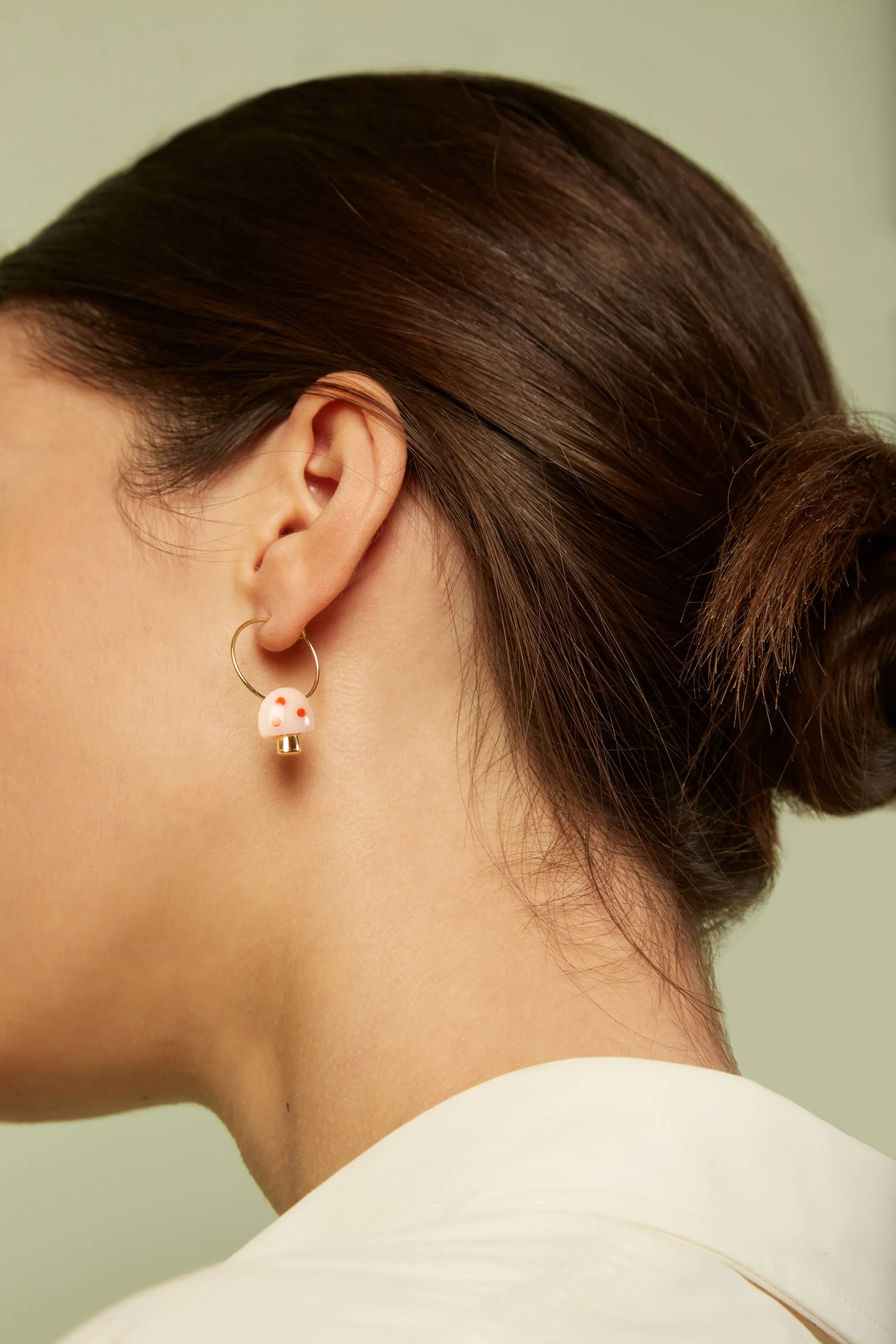 L'AMANITA WHITE   RED EARRING CIRCLE