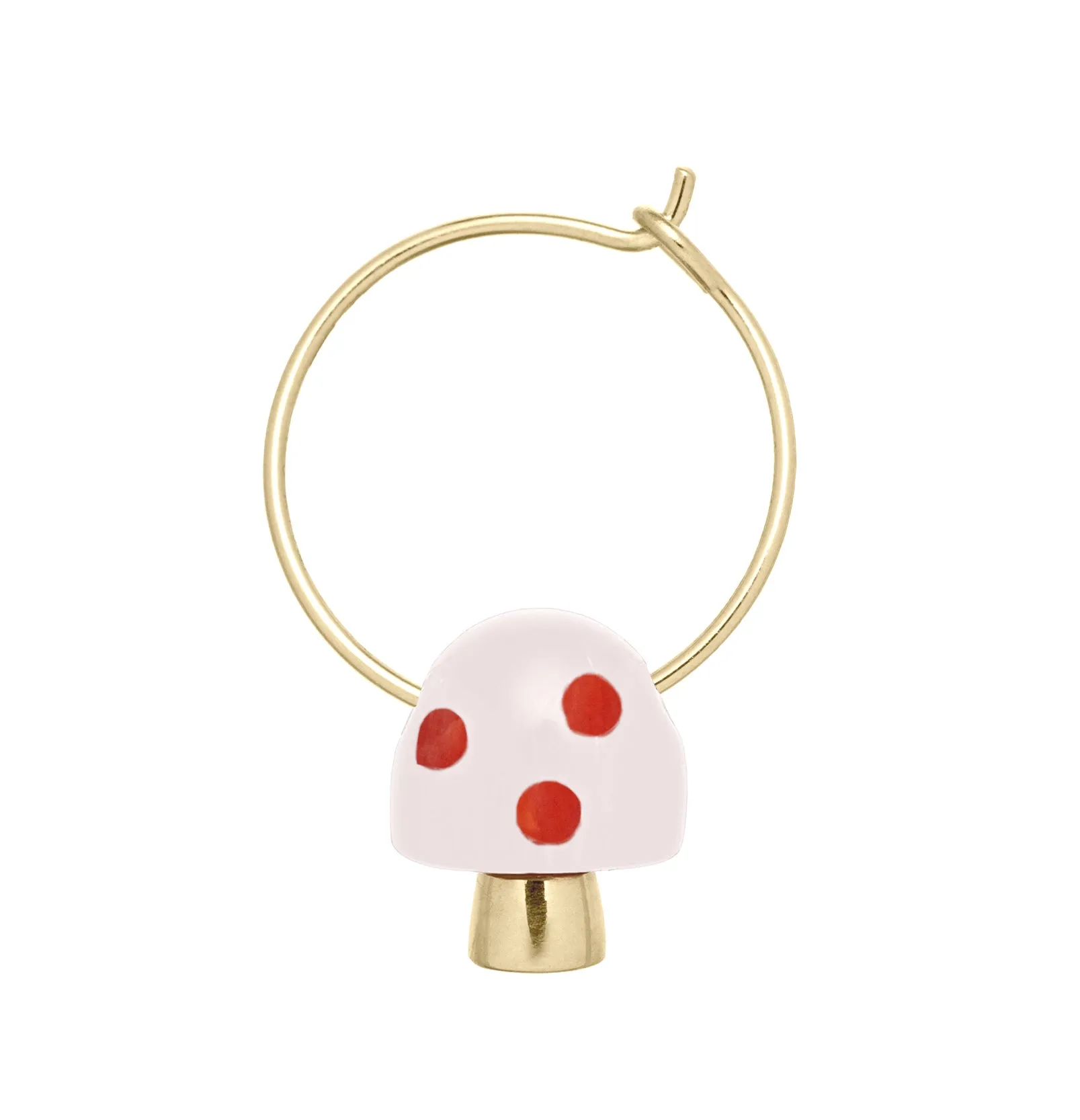 L'AMANITA WHITE   RED EARRING CIRCLE