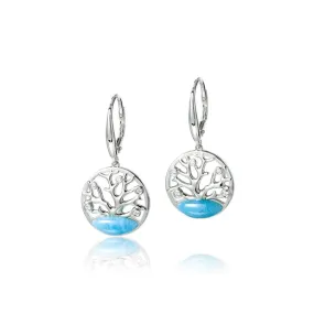 Larimar Coral of Life Earrings