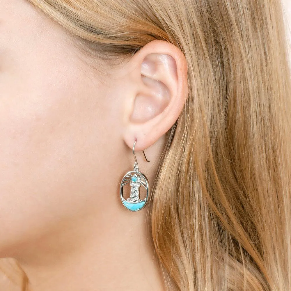 Larimar Shining Lighthouse Earrings