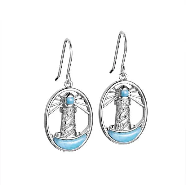 Larimar Shining Lighthouse Earrings