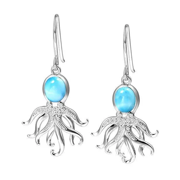 Larimar Squid Hook Earrings