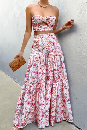 Leilani Maxi Skirt - White Floral