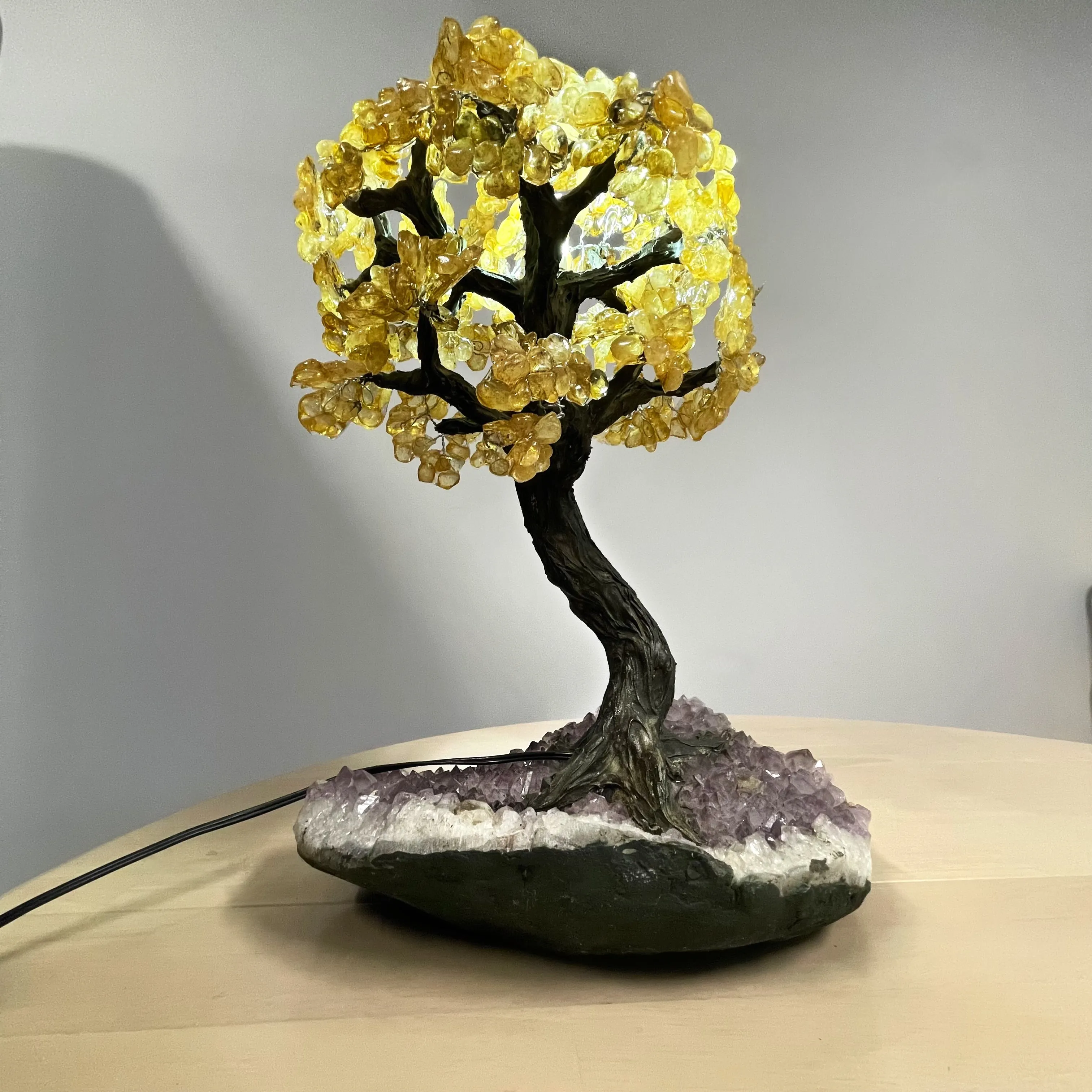 Light Up Citrine Crystal Tree