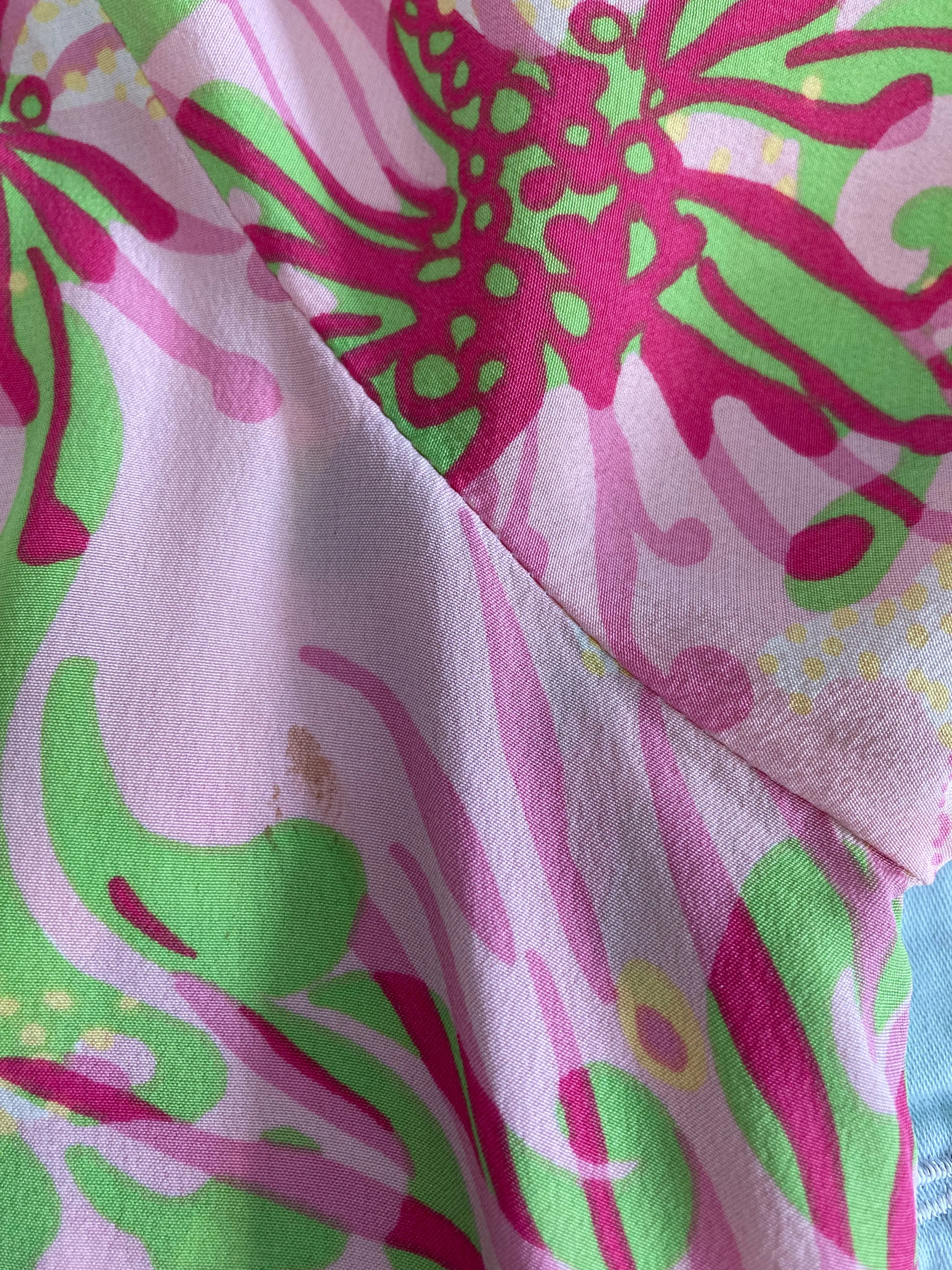 Lilly Pulitzer Pink Print Silk Top, 2