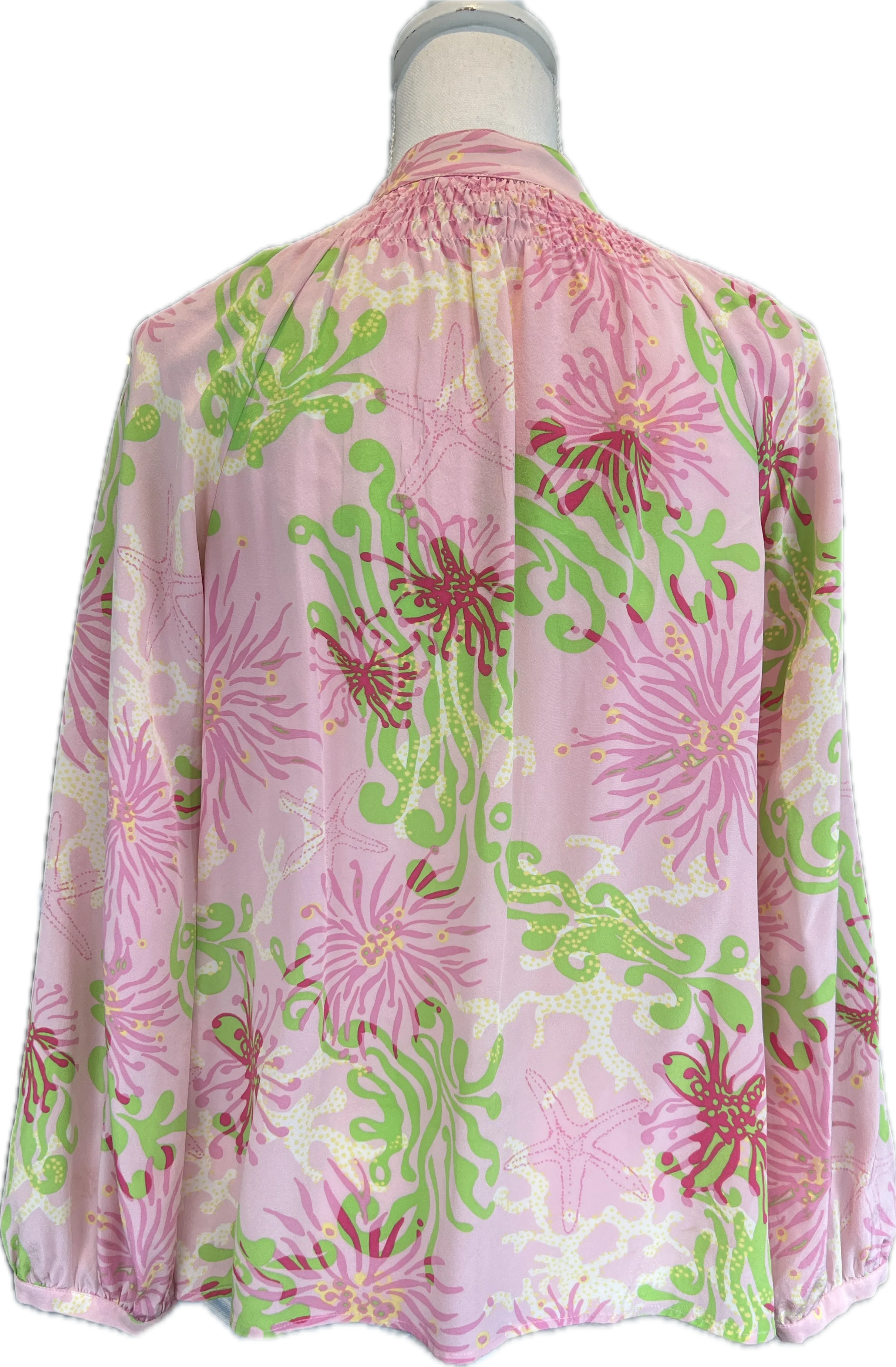 Lilly Pulitzer Pink Print Silk Top, 2