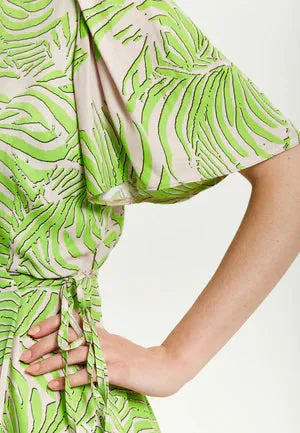 Liquorish Tropical Print Midi Wrap Dress