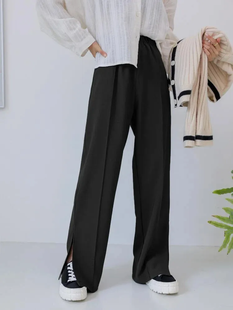 Loose Fit Wide Leg Basic Pants