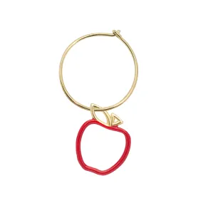 MANZANA ENAMEL RED EARRING CIRCLE