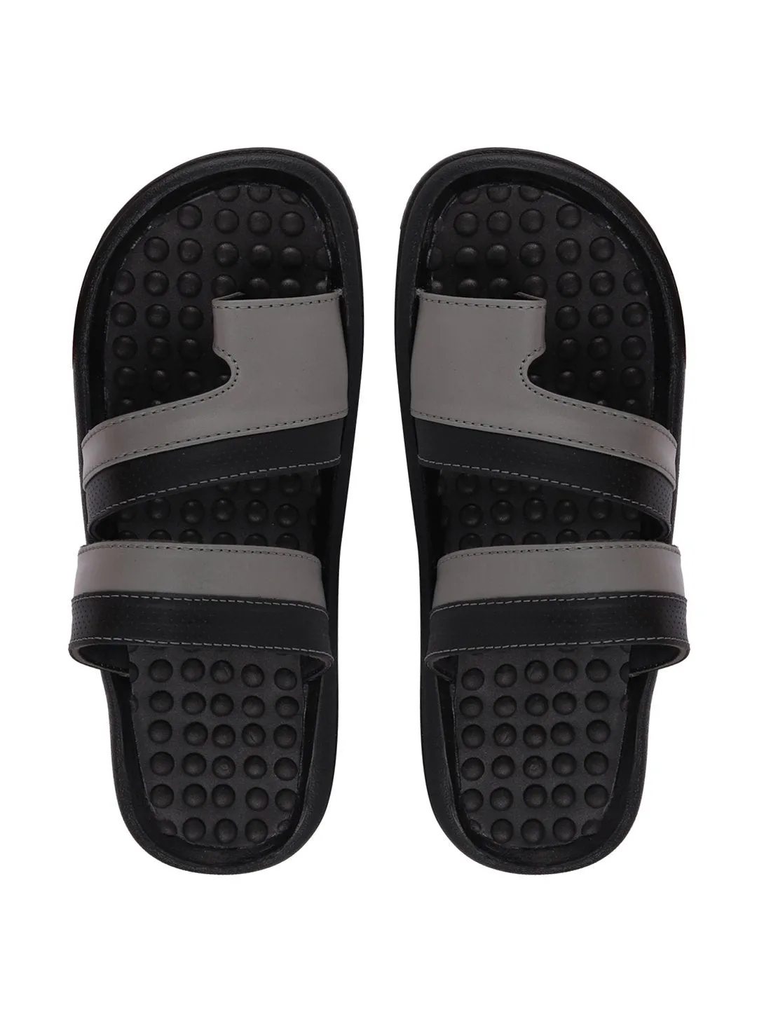 Men Black/Grey Casual Slip-On Slippers