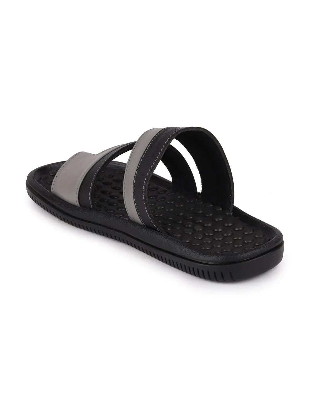 Men Black/Grey Casual Slip-On Slippers