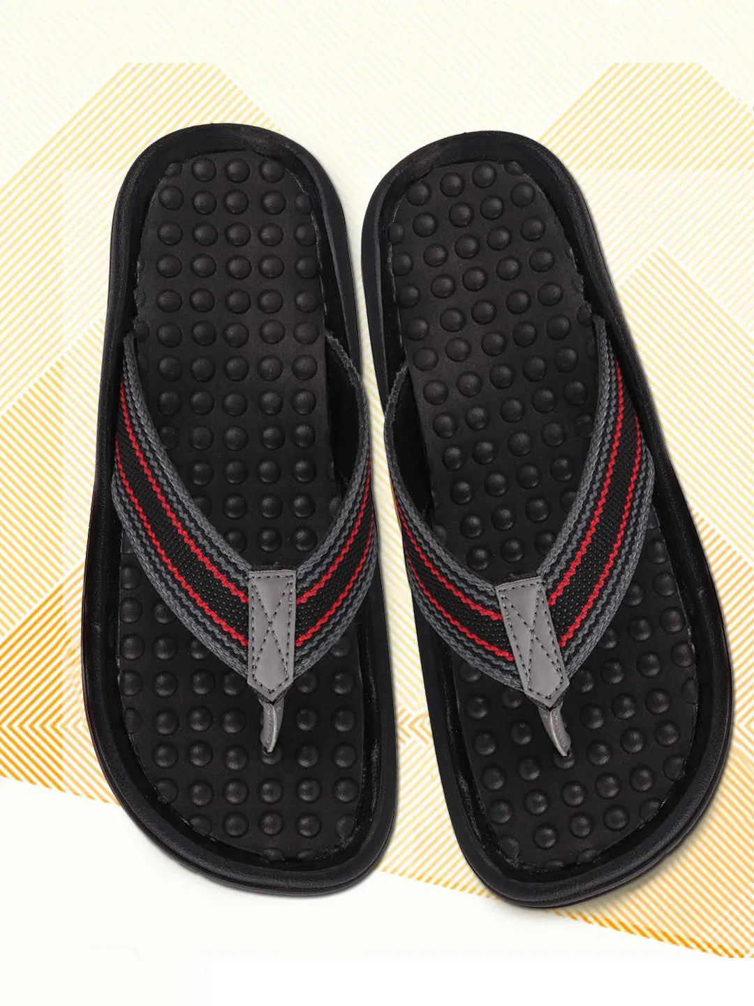 Men Black/Red Casual Slip-On Slippers