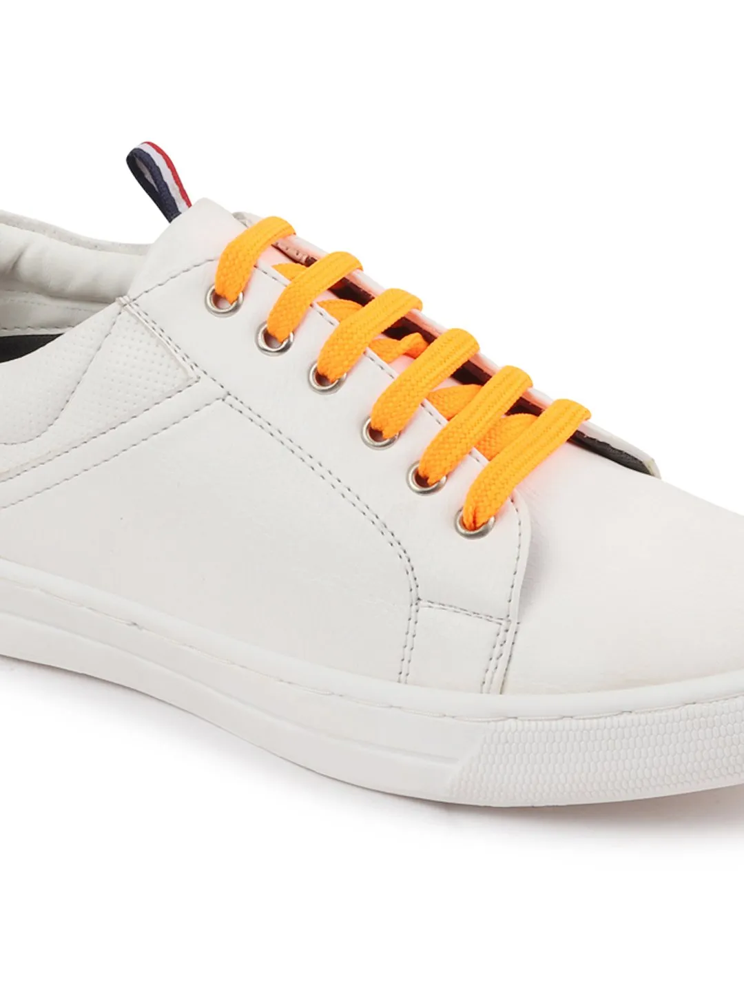 Men White/Grey Classic Lace Up Sneakers