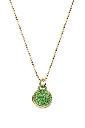 Mini Sugar Green Garnet Locket Necklace