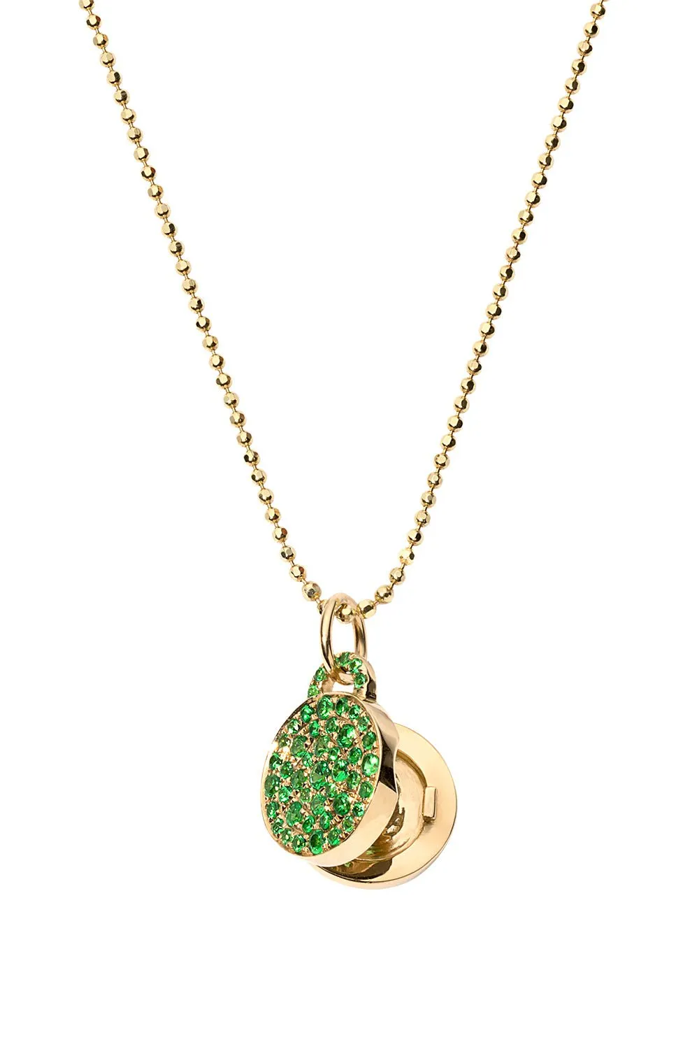 Mini Sugar Green Garnet Locket Necklace