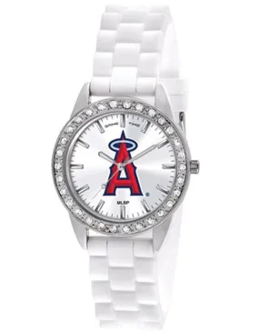 MLB Womens Los Angeles Angels Frost Watch - Crystal Bezel - Silicone Strap