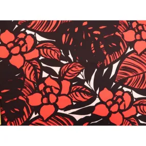 Modern Floral Fabric | Red & Black