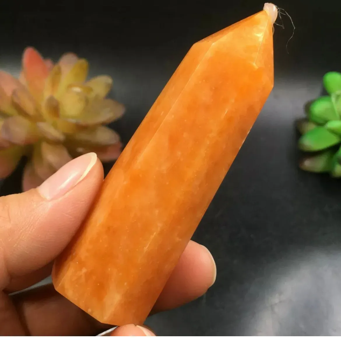 Natural Orange Calcite Crystal Wand