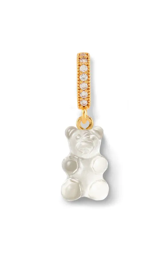 Nostalgia Bear Translucent Pendant, Pave Gold Connector