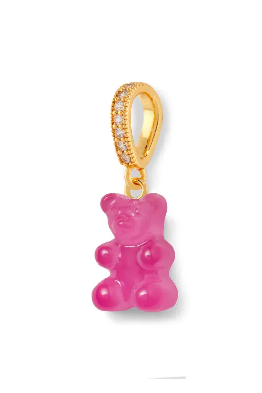 Nostalgia Bear Translucent Pendant, Pave Gold Connector