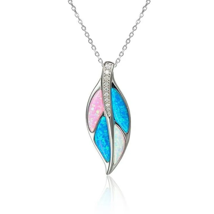 Opal Maile Leaf Pendant